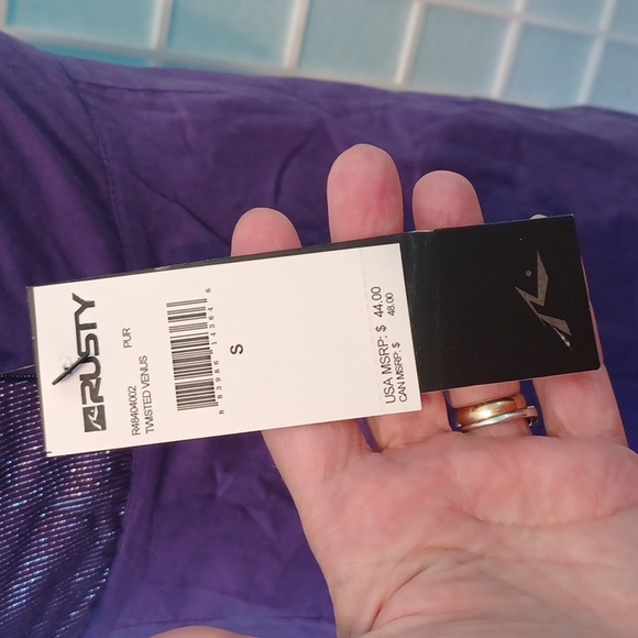 NEW! Rusty Brand Detailed tank top purple with silver (5305) - Picture 5 of 7